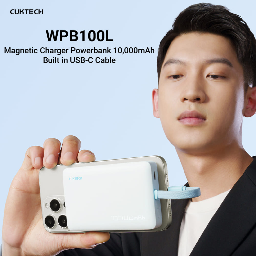 แบตเตอรี่สำรอง CUKTECH AURA WPB100L 10000 MAH สีชมพู_1
