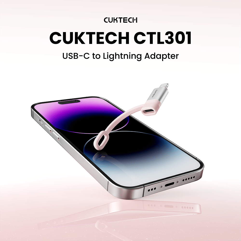 อะแดปเตอร์ CUKTECH CTL301 USB-C TO LIGHTNING  สีชมพู ผ่านมาตรฐาน MFI_1