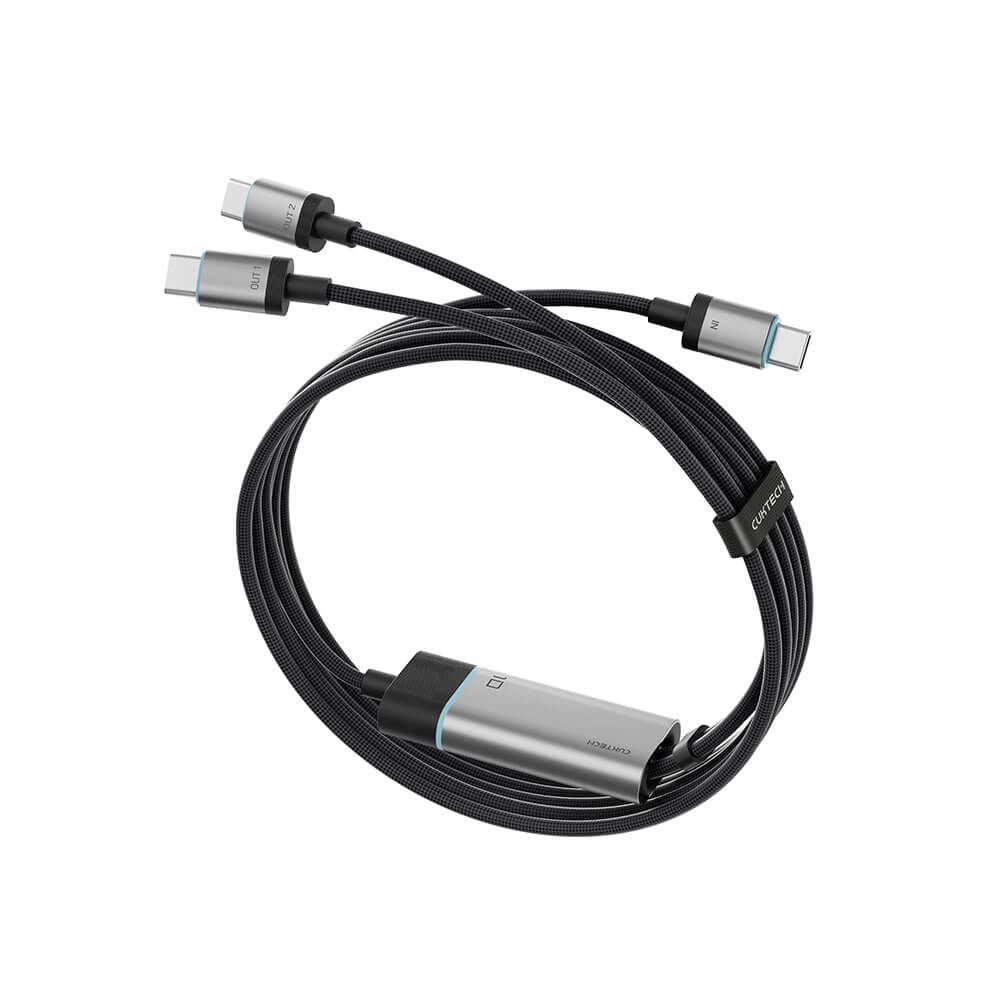 สายชาร์จเร็ว CUKTECH รุ่น C2C515 AI CHARGING สีดำ 2 พอร์ต USB-C ยาว 1.35 เมตร (เทคโนโลยีชาร์จเร็ว PD3.0 PPS)_0
