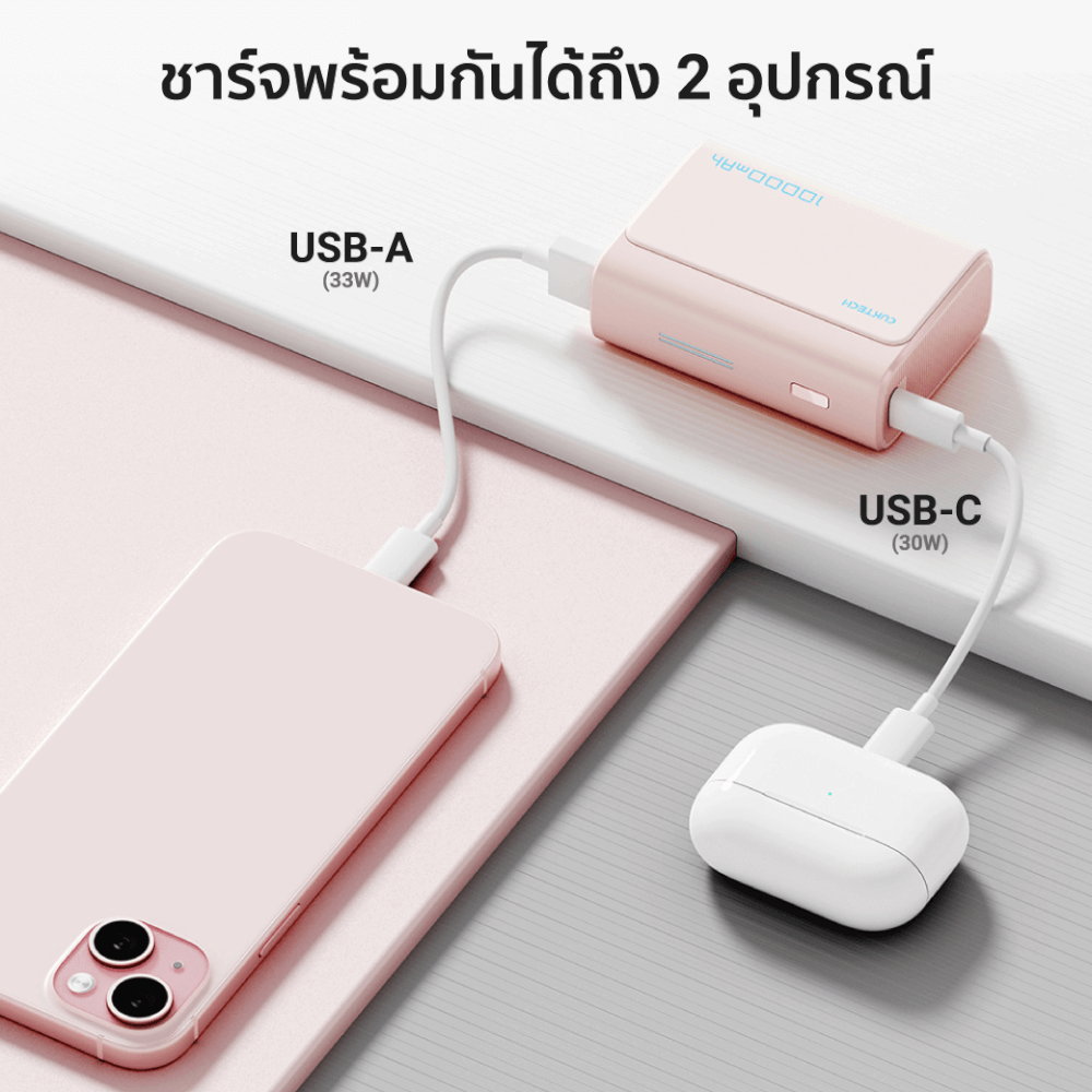 แบตเตอรี่สำรอง CUKTECH AURA PB100 10000 MAH CE สีเทา จ่ายไฟสูงสุด 33W_3