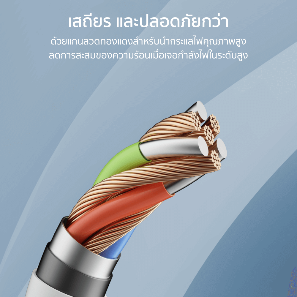 สายชาร์จ CUKTECH รุ่น CTC515N USB-C TO USB-C 100W  ยาว 1.5 เมตร สีขาว (รองรับเทคโนโลยีชาร์จเร็ว PD_6