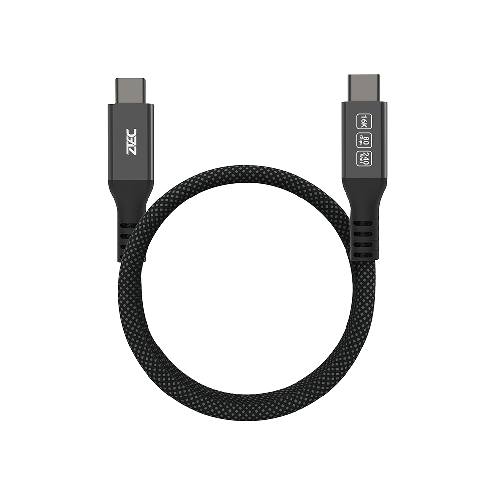 สายชาร์จเร็วแบบแม่เหล็ก ZTEC รุ่น ZC661 USB-C TO USB-C สีดำ THUNDER 5,USB 4 (รองรับการเชื่อมต่อภาพ 16K)_0