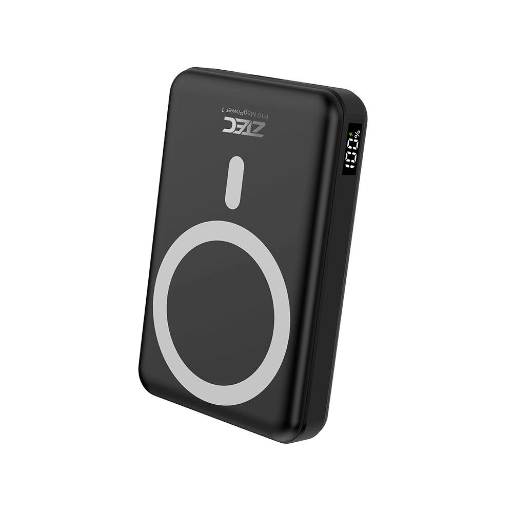 แบตเตอรี่สำรอง ZTEC POWERBANK P10 ความจุ 10000 MAH สีดำ รองรับการชาร์จไร้สาย