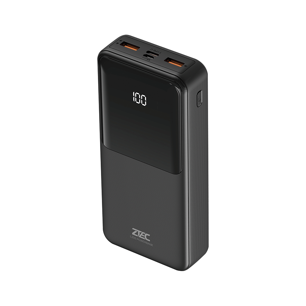แบตเตอรี่สำรอง ZTEC L205 ความจุ 20000 MAH สีดำ จ่ายไฟสูงสุด 22.5W ชาร์จพร้อมกันได้สูงสุด 3 อุปกรณ์_1