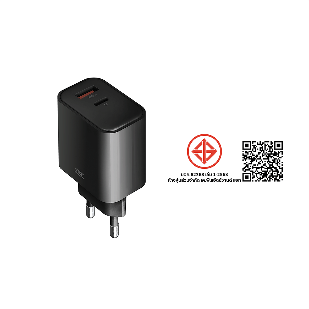 หัวชาร์จเร็ว ZTEC ZA453 GAN 45W  รองรับเทคโนโลยีชาร์จเร็ว PD 3.0 (ขาปลั๊กไทย ปลอดภัย ได้รับมาตรฐาน มอก.)_11