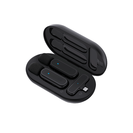 ไมโครโฟนไร้สาย ZTEC ZM122 มีกล่องชาร์จ ไมค์คู่ สีดำ สำหรับ Lightning ใช้งานแบบ Stereo และ Mono กด Mute ได้ _0