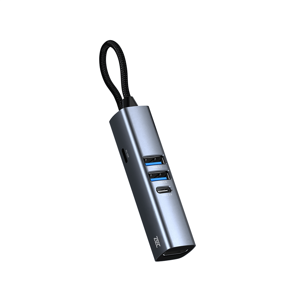 อุปกรณ์เชื่อมต่อ ยูเอสบี-ซี มีเดีย ฮับ ZTEC รุ่น ZH541 5 IN 1 MINI HUB USB-C 100W , HDMI 4K ,USB-A 3.2 GEN 1 5GBPS ขนาดเล็ก พกพาสะดวก_0