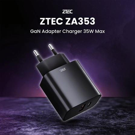 หัวชาร์จเร็ว ZTEC ZA353 GAN 35W  รองรับเทคโนโลยีชาร์จเร็ว PD 3.0 (ขาปลั๊กไทย ปลอดภัย ได้รับมาตรฐาน มอก.)_1