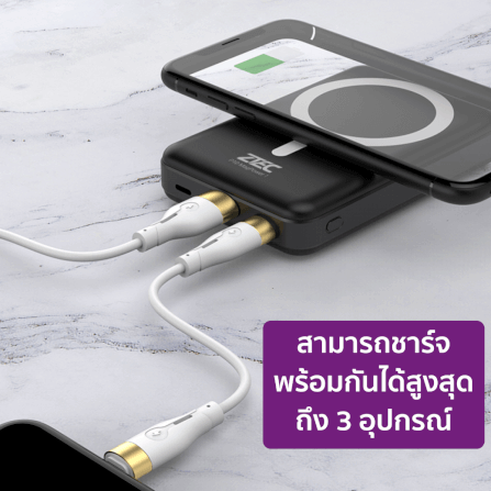 แบตเตอรี่สำรอง ZTEC POWERBANK P10 ความจุ 10000 MAH สีดำ รองรับการชาร์จไร้สาย_8