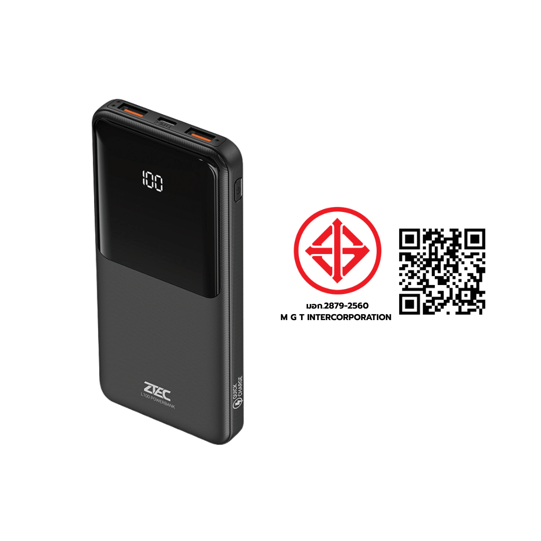 แบตเตอรี่สำรอง ZTEC L100 10000 MAH สีดำ จ่ายไฟสูงสุด 22.5W ชาร์จพร้อมกันได้สูงสุด 3 อุปกรณ์_11