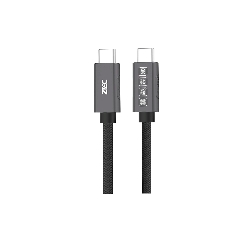 สายชาร์จไนลอนถัก ZTEC รุ่น ZC631 USB-C to USB-C 1 เมตร สีเทา (เชื่อมต่อภาพ 8K)_0
