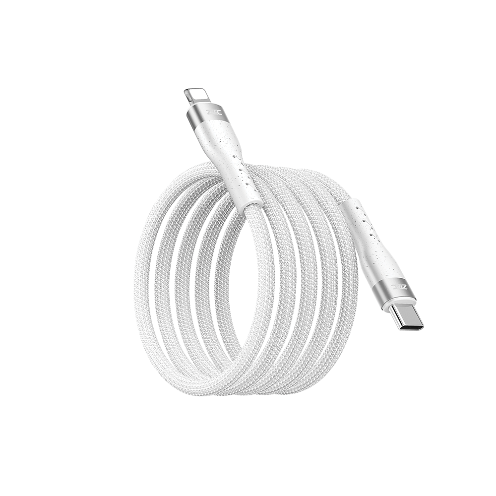 สายชาร์จเร็วแบบแม่เหล็ก ZTEC รุ่น ZL331 USB-C to Lightning  60W ยาว 1 เมตร สีขาว (รองรับเทคโนโลยี PD)