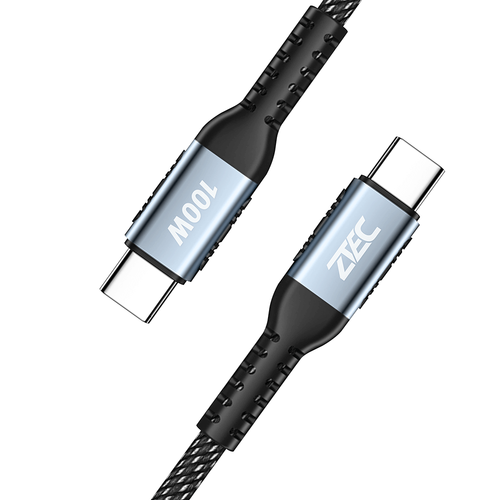 สายชาร์จเร็วไนลอนถัก ZTEC รุ่น ZC312 USB-C to USB-C ยาว 2 เมตร สีดำ (รองรับเทคโนโลยี QC , PD)_1