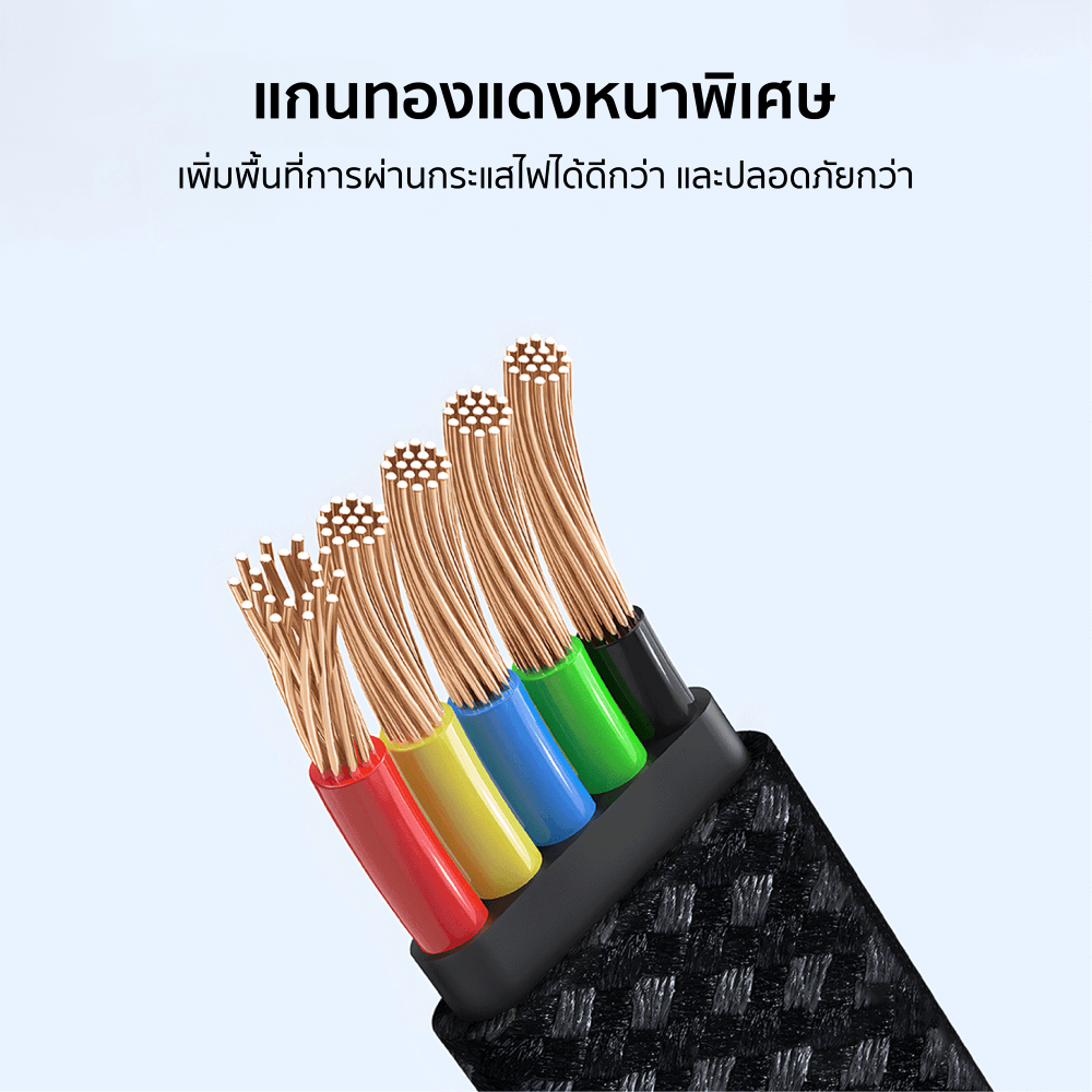สายชาร์จเร็วเกมมิ่ง ZTEC รุ่น ZC531 USB-C to USB-C 100W ยาว 1.2 เมตร สีดำ  (รองรับชาร์จเร็ว PD / QC)_6