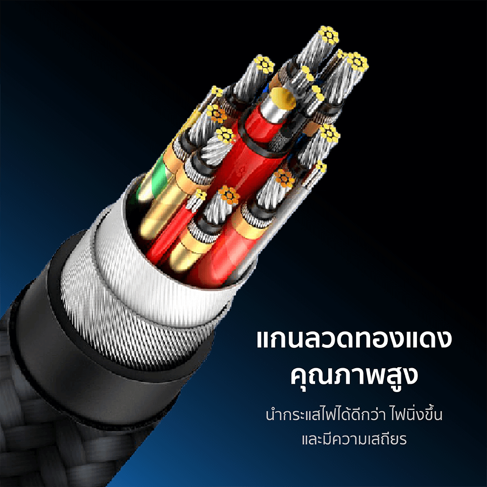 สายชาร์จไนลอนถัก ZTEC รุ่น ZC622 USB-C to USB-C 240W thunder 4/3 ยาว 2 เมตร สีเทา (รองรับการเชื่อมต่อภาพ 8K)_9