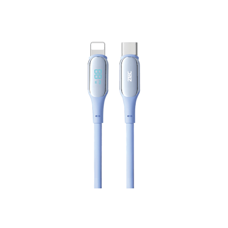 สายชาร์จเร็วซิลิโคน ZTEC รุ่น ZL541 27W ยาว 1.5 เมตร สีฟ้า (รองรับชาร์จเร็ว PD)_1