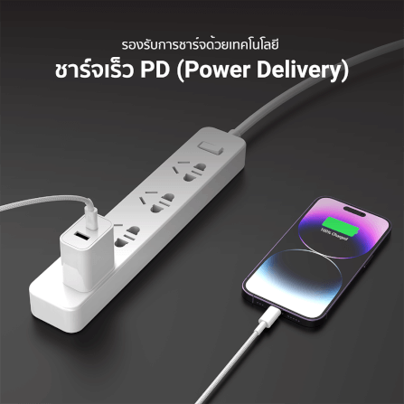 สายชาร์จ ZTEC รุ่น ZL312 USB-C to Lightning 30W ยาว 2 เมตร สีขาว (รองรับ PD และเชื่อมต่อ Apple CarPlay)_4