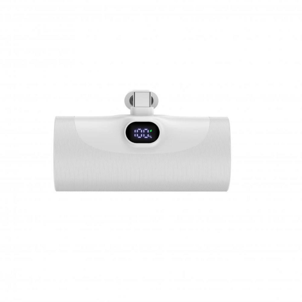 แบตเตอรี่สำรองแบบเสียบชาร์จ UVOLT MINI UVP05-C-WHT (EH1) USB-C 5,000MAH สีขาว รองรับ PD 20W (จอแสดงผลดิจิตอลLED)_0