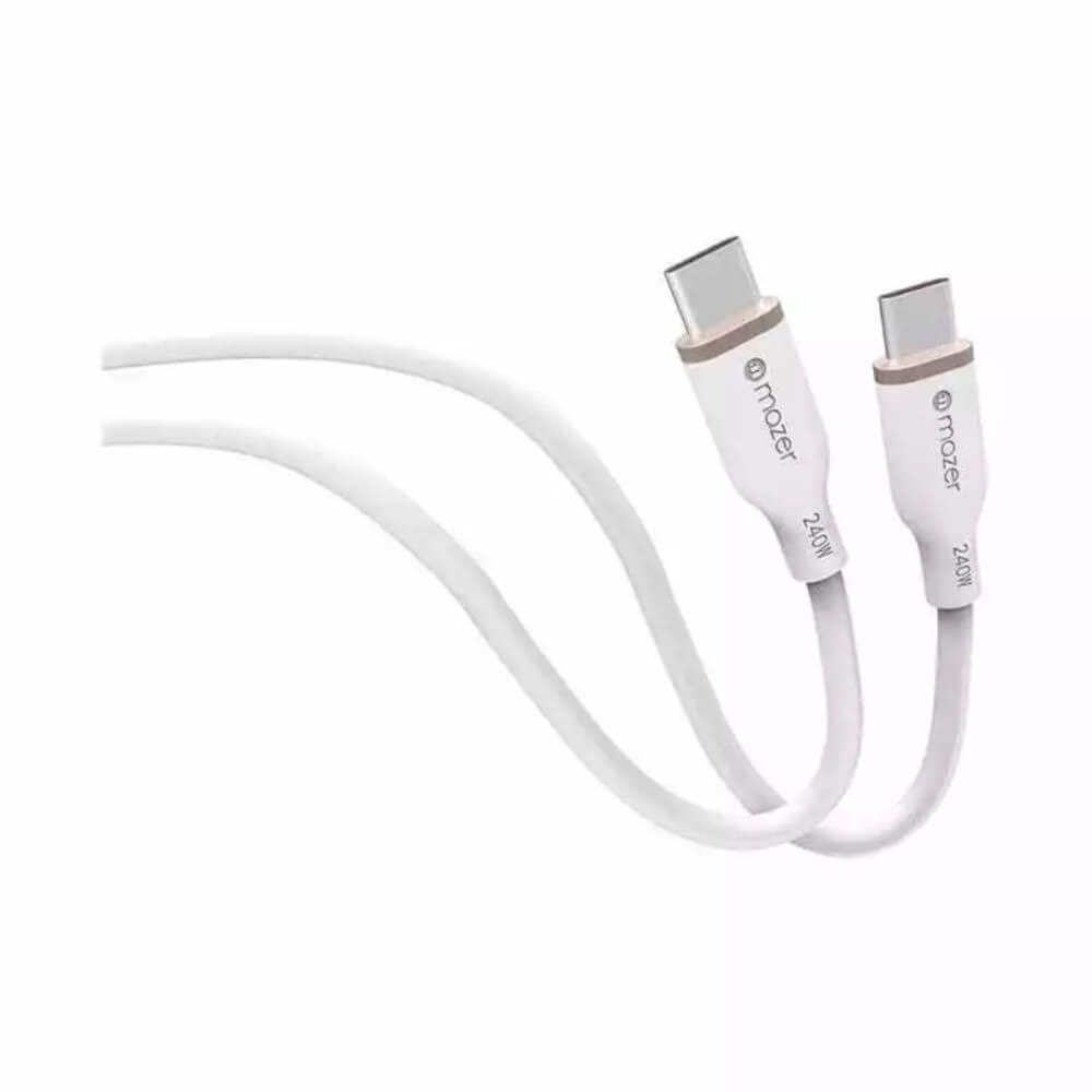 สายชาร์จ USB-C TO USB-C MAZER M-FLEX-C2240-WH 240 วัตต์ ยาว 2 เมตร สีขาว