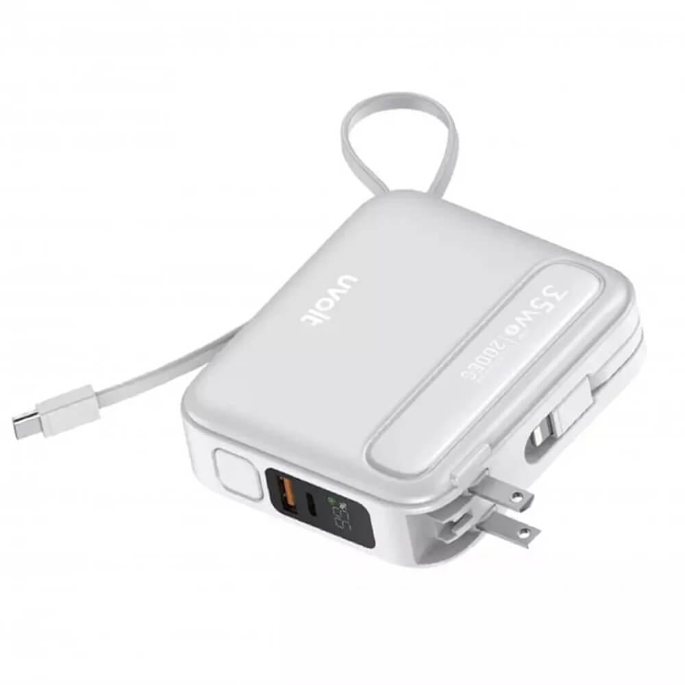 แบตเตอรี่สำรอง 3C Uvolt UVP20AC-01-WHT 20,000 MAH สีดำ (PD35W+ QC + AC + C&L Cable)