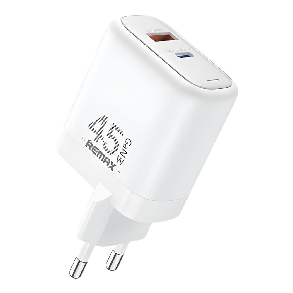 หัวชาร์จเร็ว REMAX U60-AC45W-WHT USB+C 45W พร้อมสาย C to C สีขาว