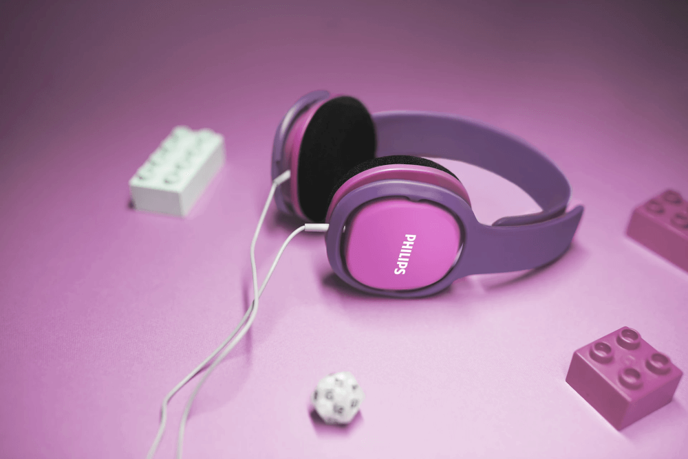 หูฟังสำหรับเด็ก PHILIPS SHK2000PK/00 ขั้วต่อ 3.5 มม. สายยาว 1.2 เมตร สีม่วงชมพู_1