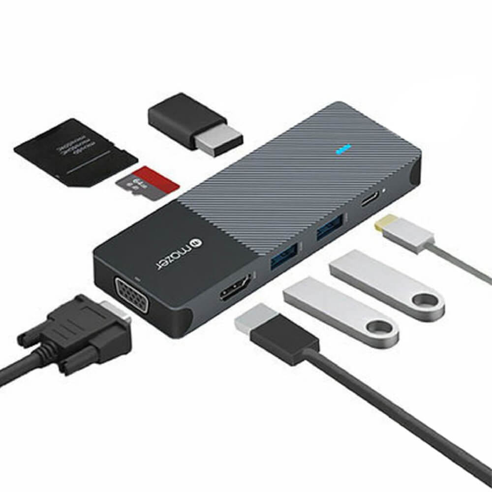 อุปกรณ์เชื่อมต่อ ยูเอสบี-ซี มีเดีย ฮับ MAZER M-UC2MULTI7005-BK HUB MULTI 8 IN 1 PD3.0 100W