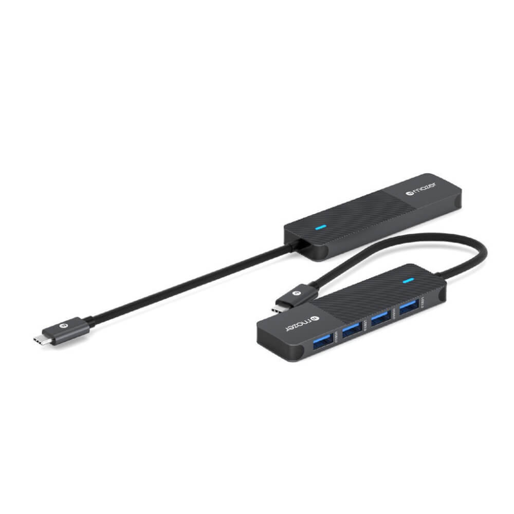 อุปกรณ์เชื่อมต่อ ยูเอสบี-ซี มีเดีย ฮับ MAZER M-UC2MULTI7000-BK HUB 4-IN-1 USB-C TO USB3.0