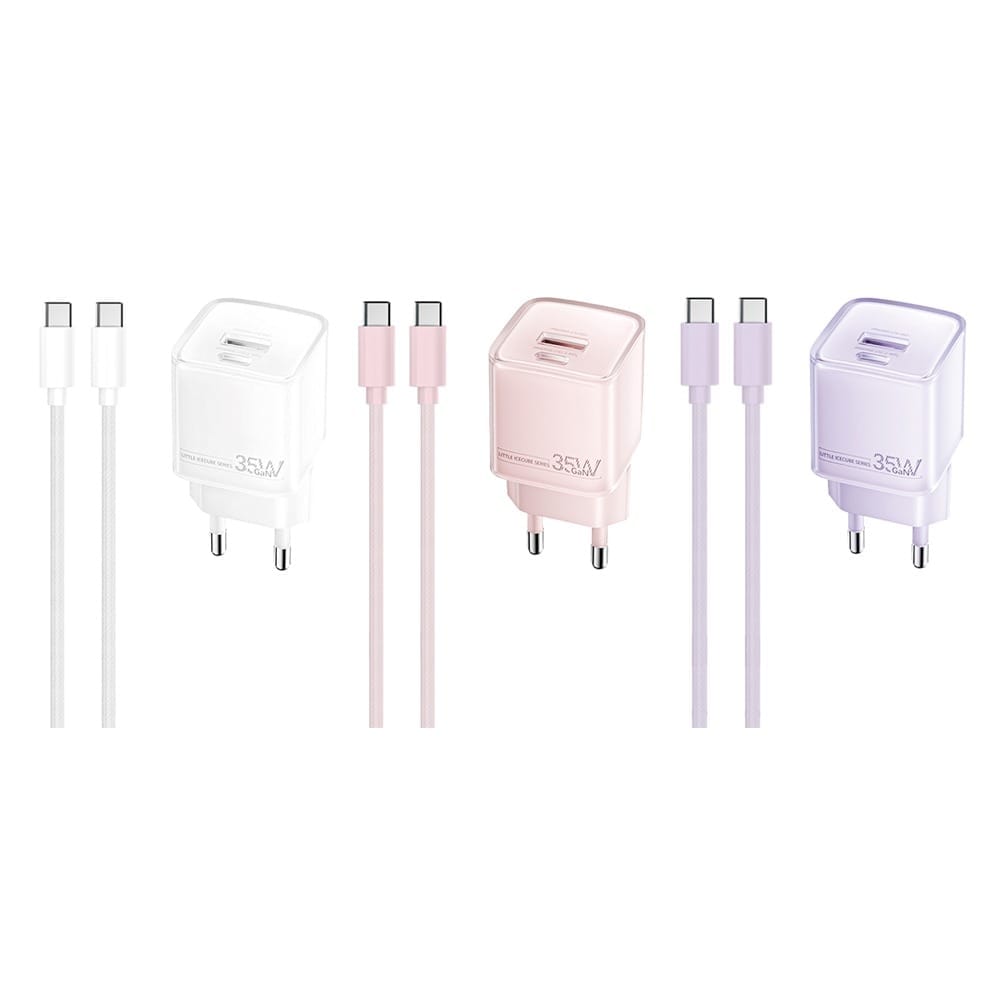หัวชาร์จเร็ว REMAX U181-AC35W-PUR USB+C 35W พร้อมสาย C to C สีม่วง