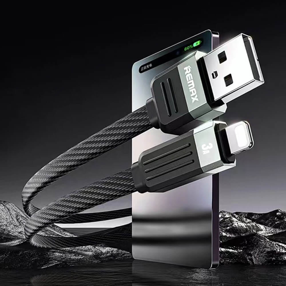 สายชาร์จ USB-A to Lightning REMAX RC-C085-BLK 3A ยาว 1 เมตร สีดำ