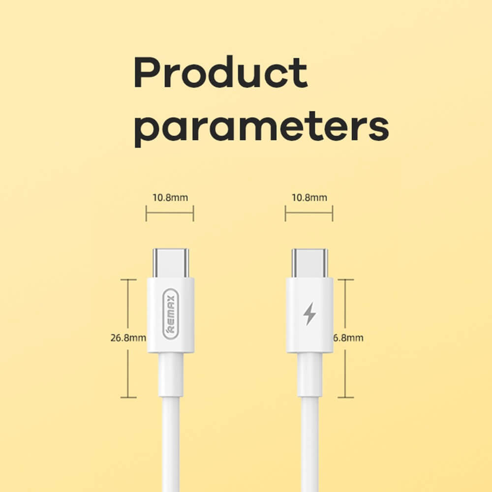 สายชาร์จ USB-C to USB-C REMAX RC-191aWHT PD 65W ยาว 1 เมตร สีขาว