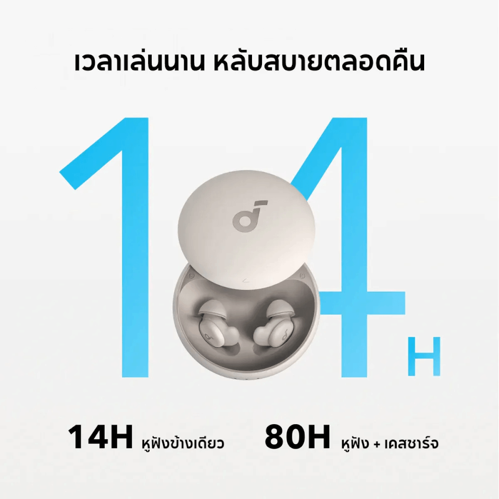 หูฟังไร้สาย Soundcore A6611Z21 A20 Sleep 14/80 ชม. สีขาว