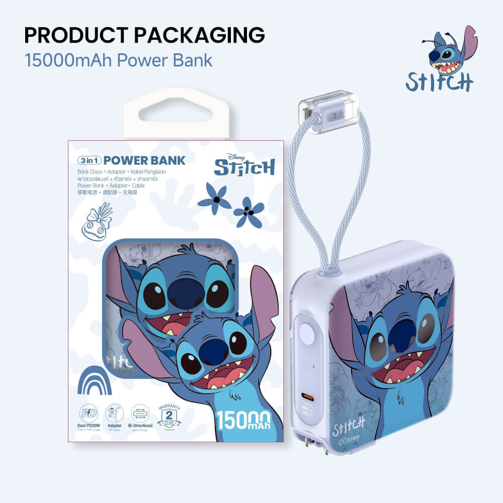 แบตเตอรี่สำรอง VEGER W1514 (VPC15-02PD-PROS3) ความจุ 15,000 MAH ลายสติทช์_12