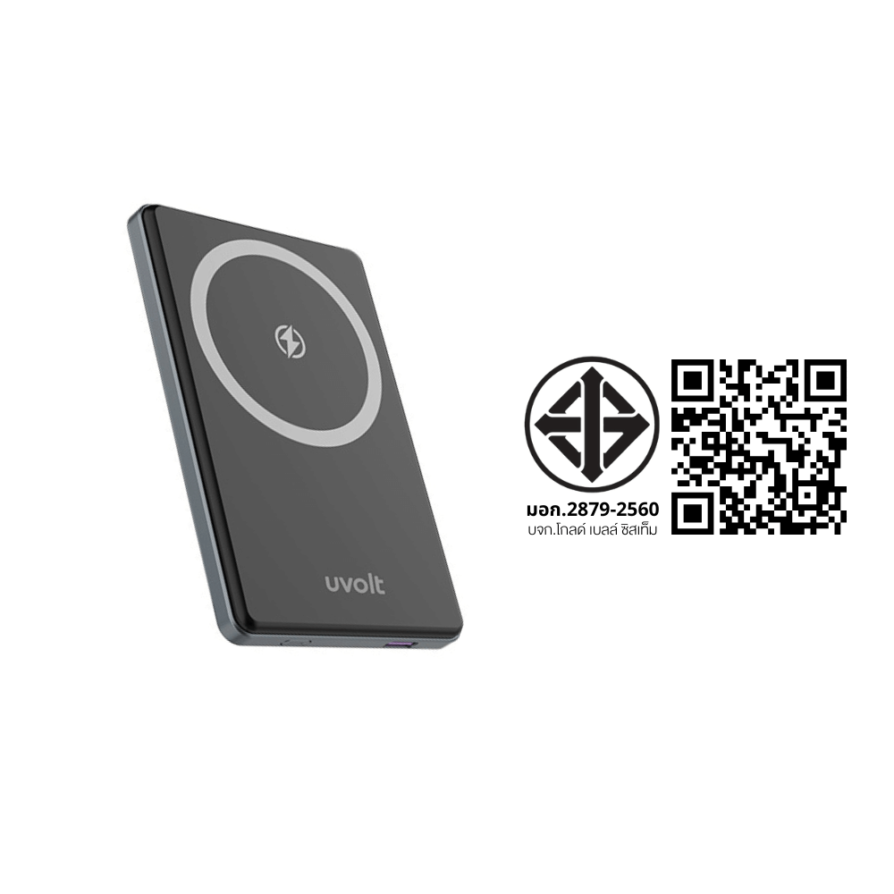 แบตเตอรี่สำรอง UVOLT EN1 5,000 MAH MAGNET WIRELESS สีดำ_4