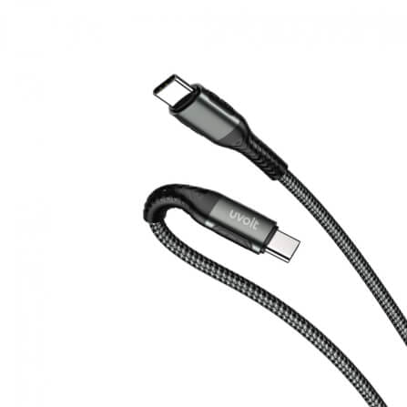 สายชาร์จฝ้ายถัก UVOLT WC-104C USB-C TO USB-C 3A ยาว 1.2 เมตร (ฝ้ายถัก 2 ชั้น)_0
