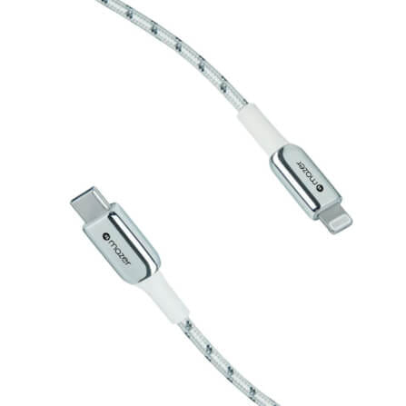 สายชาร์จ USB-C TO LIGHTNING MAZER M-PL3PRO-C2L125-WH 60 วัตต์ ยาว 1.25 เมตร สีขาว_0