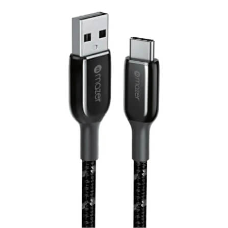 สายชาร์จ USB-A TO USB-C MAZER M-PL3PRO-A2C250-BK 60 วัตต์ ยาว 2.5 เมตร สีดำ_0