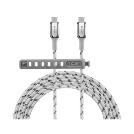 สายชาร์จ USB-C TO USB-C MAZER M-PL3PRO-240C125-WH 3IN1 ยาว 1.25 เมตร สีขาว_0