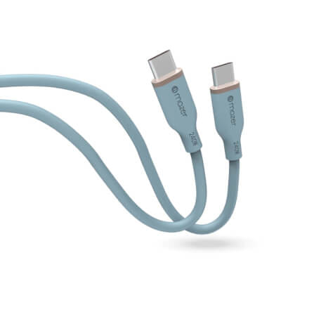 สายชาร์จ USB-C TO USB-C MAZER M-FLEX-C265-BL 60 วัตต์ ยาว 2 เมตร สีฟ้า_0