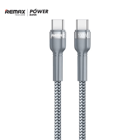 สายชาร์จ USB-C to USB-C REMAX RC-172cSLV 100W ยาว 1 เมตร สีเงิน_0