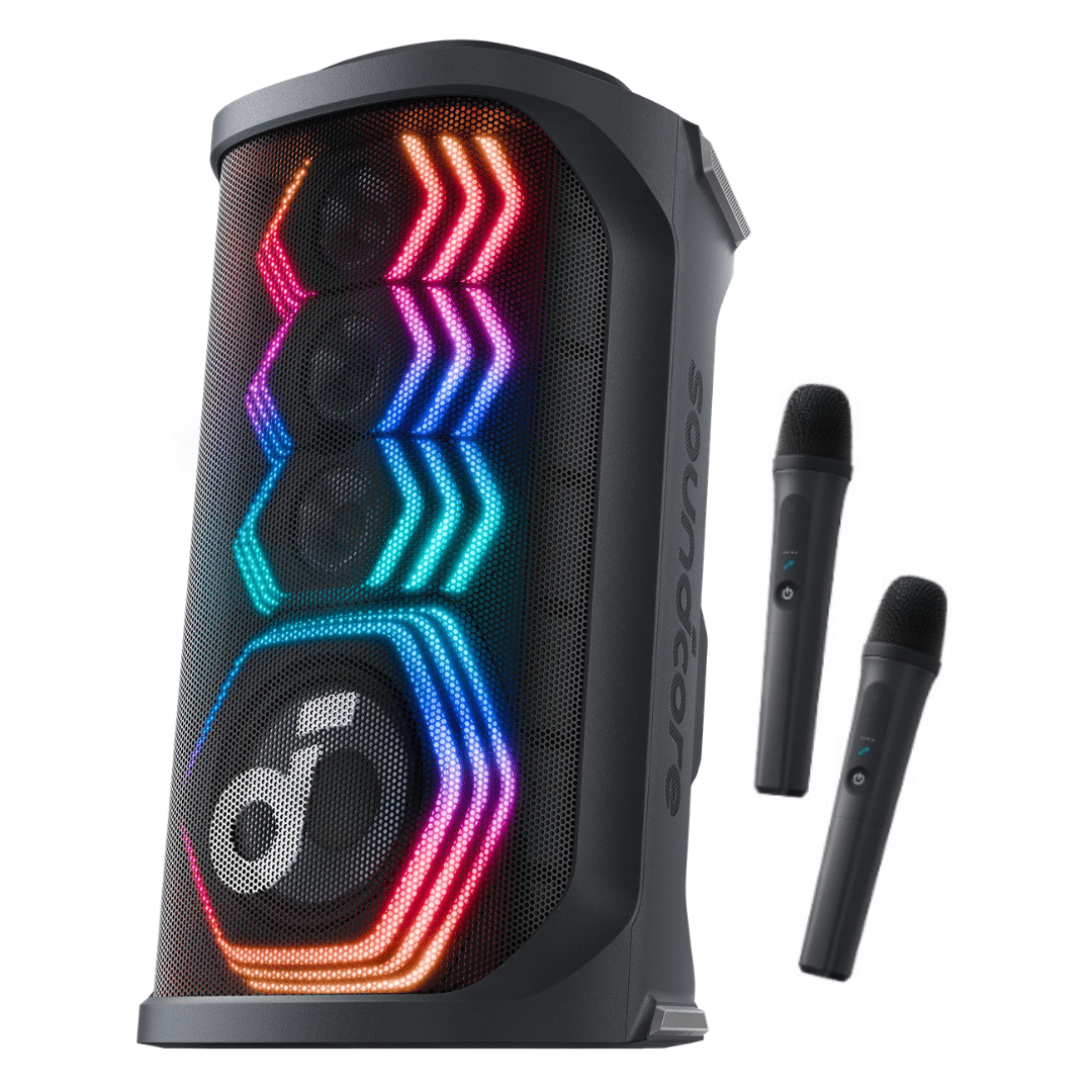 ลำโพงปาร์ตี้ 200W SOUNDCORE RAVE 3S A31A3 พร้อมไมค์ไร้สาย 2 ตัว ลำโพงคาราโอเกะ AI ตัดเสียงร้อง_0