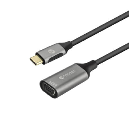 อุปกรณ์เชื่อมต่อ ยูเอสบี-ซี มีเดีย ฮับ MAZER M-USBCAL351-GY ALU USB-C TO VGA 1080P ADAPTER GRY_1