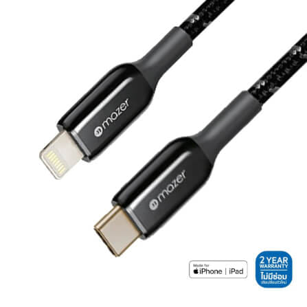 สายชาร์จ USB-C TO LIGHTNING MAZER M-PL3PRO-C2L250-BK 60 วัตต์ ยาว 2.5 เมตร สีดำ_2