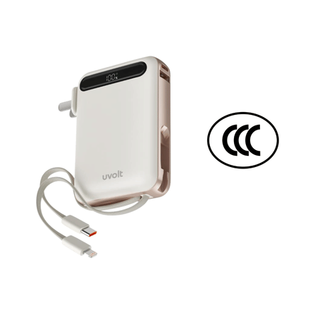แบตเตอรี่สำรอง UVOLT UVP10AC-01-CRM(3C) (EP-I109) 4IN1 10,000 MAH สีครีม (จอแสดงผลดิจิตอลLED) ได้รับรอง 3C_3