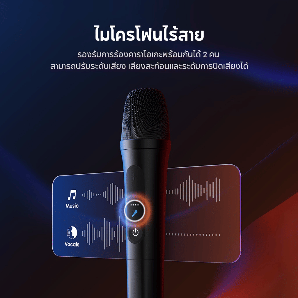 ลำโพงปาร์ตี้ 200W SOUNDCORE RAVE 3S A31A3 พร้อมไมค์ไร้สาย 2 ตัว ลำโพงคาราโอเกะ AI ตัดเสียงร้อง_3