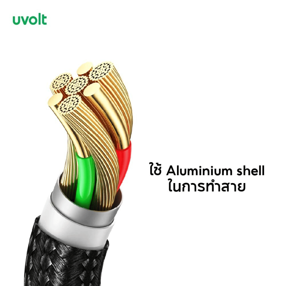 สายชาร์จเร็ว 4-IN-1 UVOLT UV4IN1-01 ชาร์จเร็ว 60W ยาว 1.5 เมตร สีดำ_4
