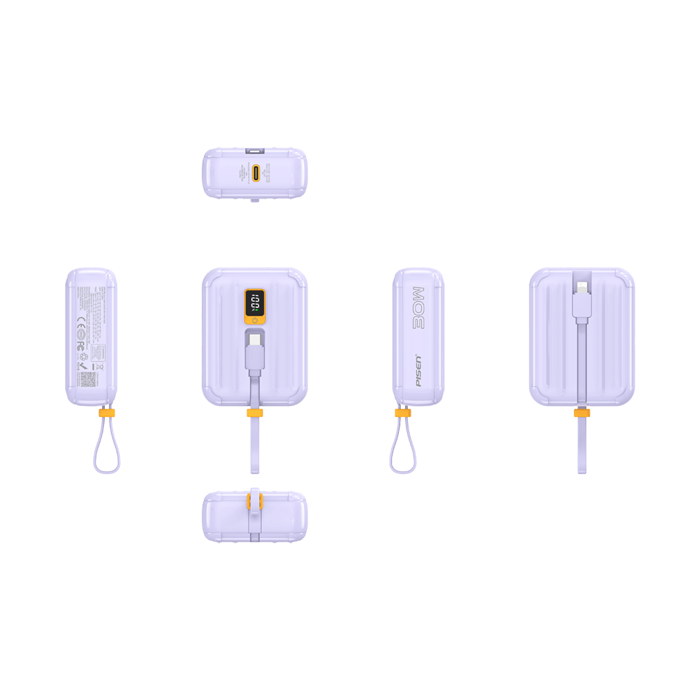 แบตเตอรี่สำรอง PISEN TS-D364-PUR 10,000MAH POWER TINY 30W สีม่วง_1