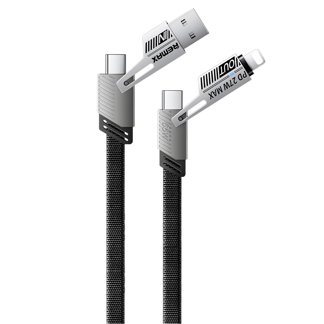 สายชาร์จเร็ว REMAX RC-C189 กำลังไฟ 65W หัวเชื่อมต่อแบบ 2-IN-2 (TYPE-C/USB/LIGHTNING) ความยาว 1 เมตร_0
