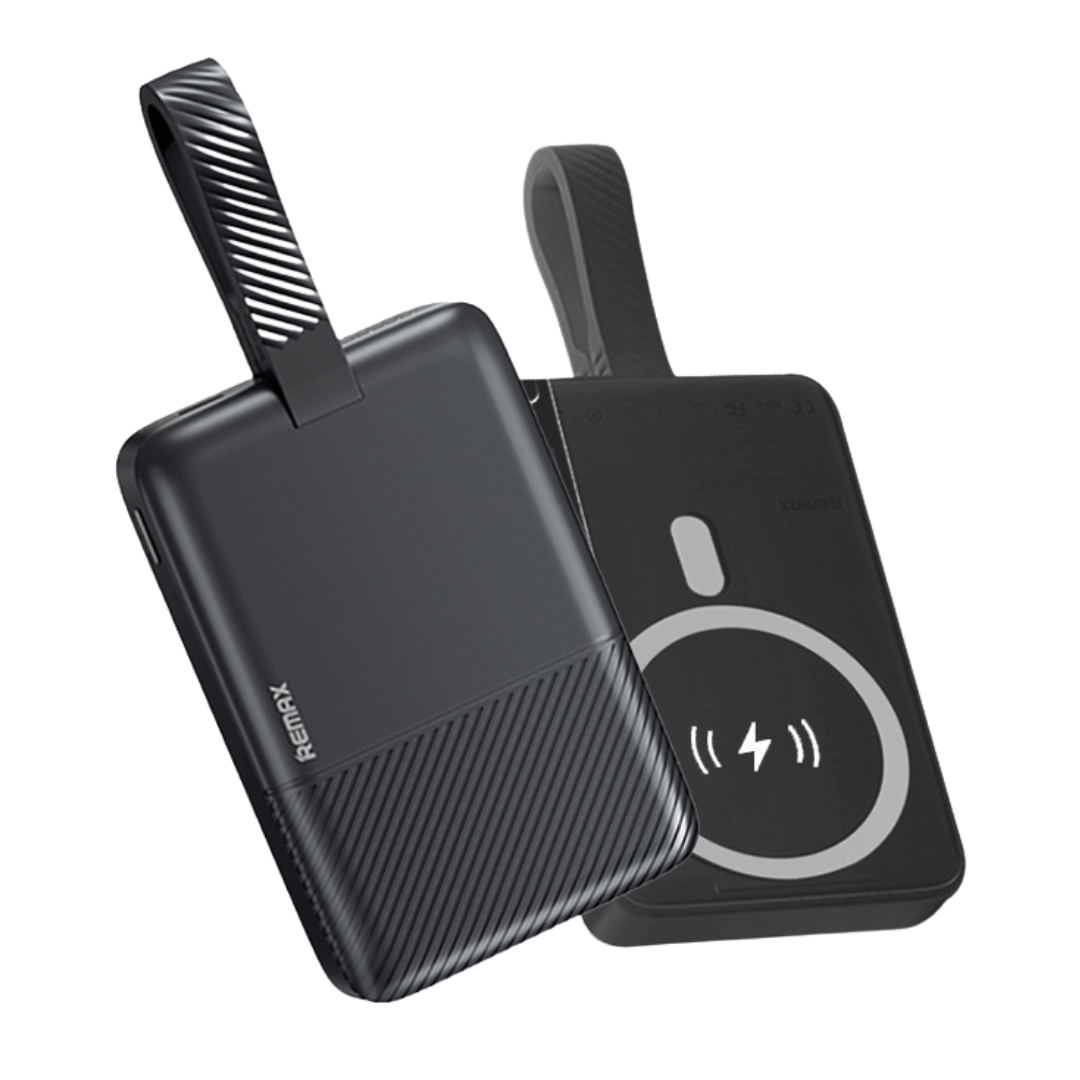 แบตเตอรี่สำรอง REMAX RPP-30 ความจุ 10,000 MAH มีสายในตัว รองรับชาร์จไร้สาย มาตรฐาน CCC สีดำ_0