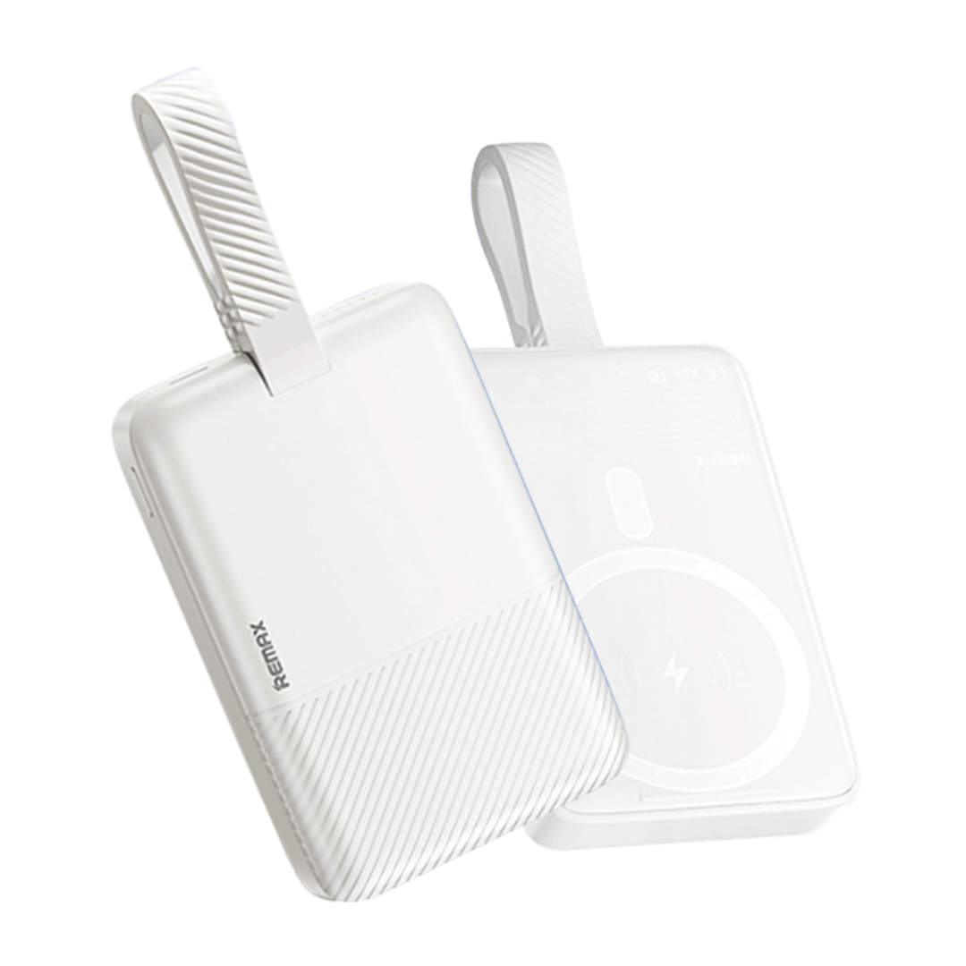 แบตเตอรี่สำรอง REMAX RPP-30 ความจุ 10,000 MAH มีสายในตัว รองรับชาร์จไร้สาย มาตรฐาน CCC สีขาว_0